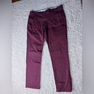 Men’s 32x28 GoodThreads Burgundy Casual Skinny Pants